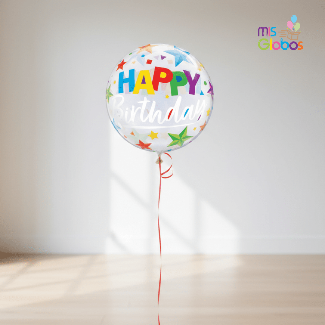 Burbuja Happy Birthday Estrellas