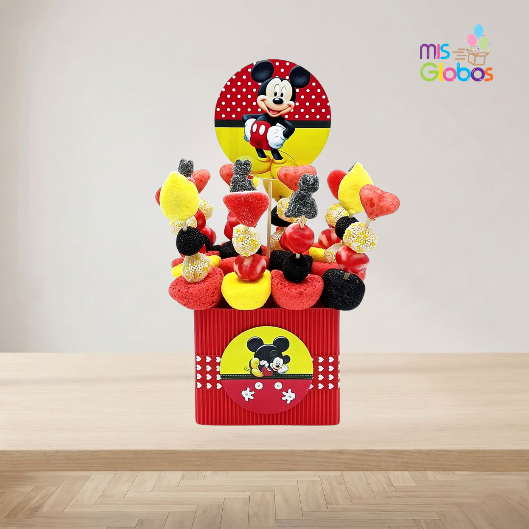 Centro de 16 mini brochetas Mickey