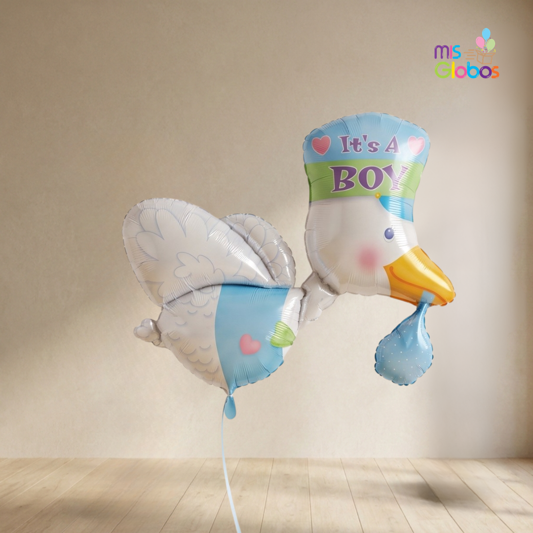Globo Forma Cigüeña entrañable azul
