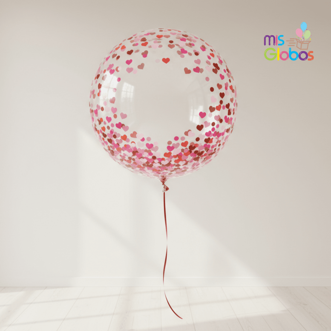 Decoburbuja de 60 Cm. corazones rojos