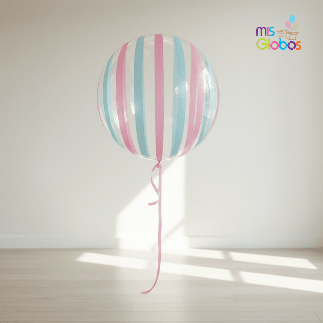 Decoburbuja Rayas Rosa y Azul