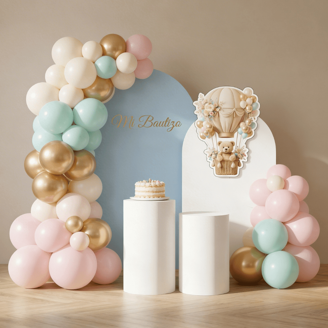 Decoración Bautizo Dúo Principal - Mis Globos