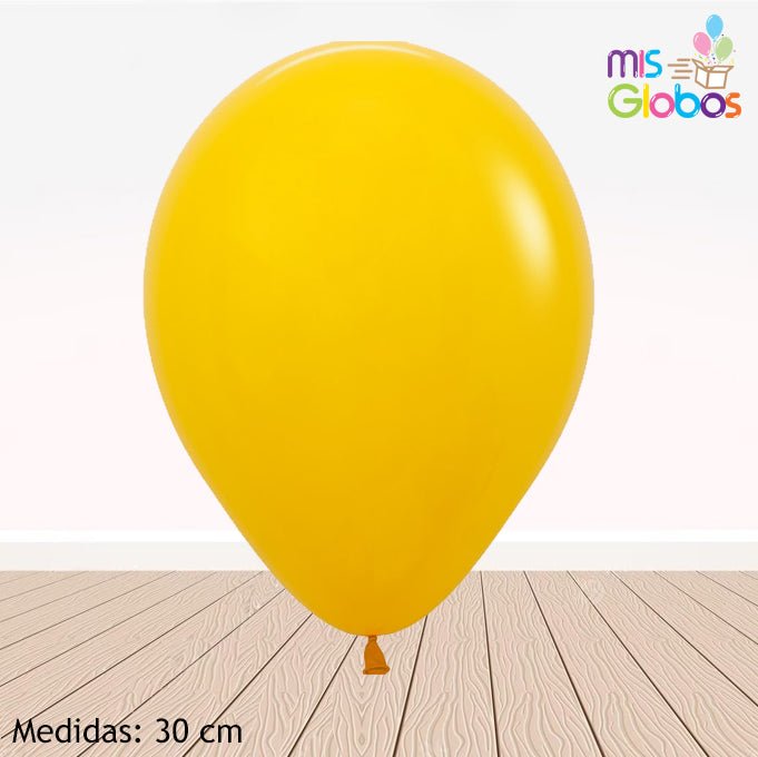 Globo Amarillo miel hinchado con Helio por unidades. - Mis Globos