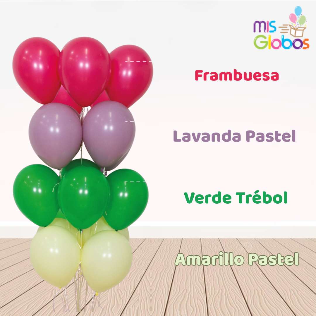 Globo Frambuesa mate hinchado con Helio por unidades.