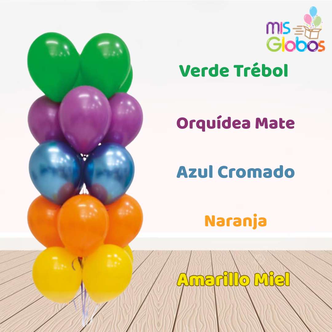 Globo Azul Cromado hinchado con Helio por unidades.