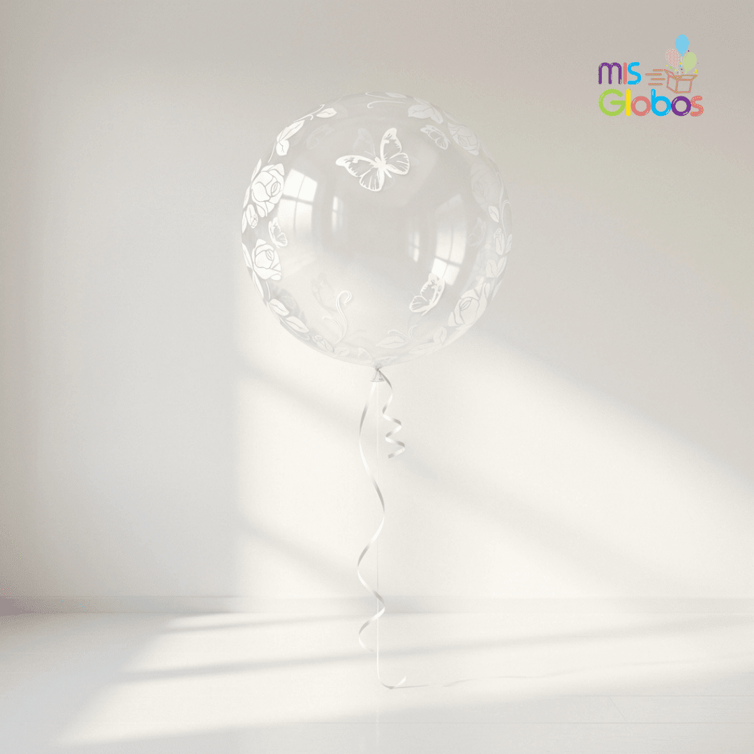 Globo Burbuja Mariposas y Rosas - Mis Globos