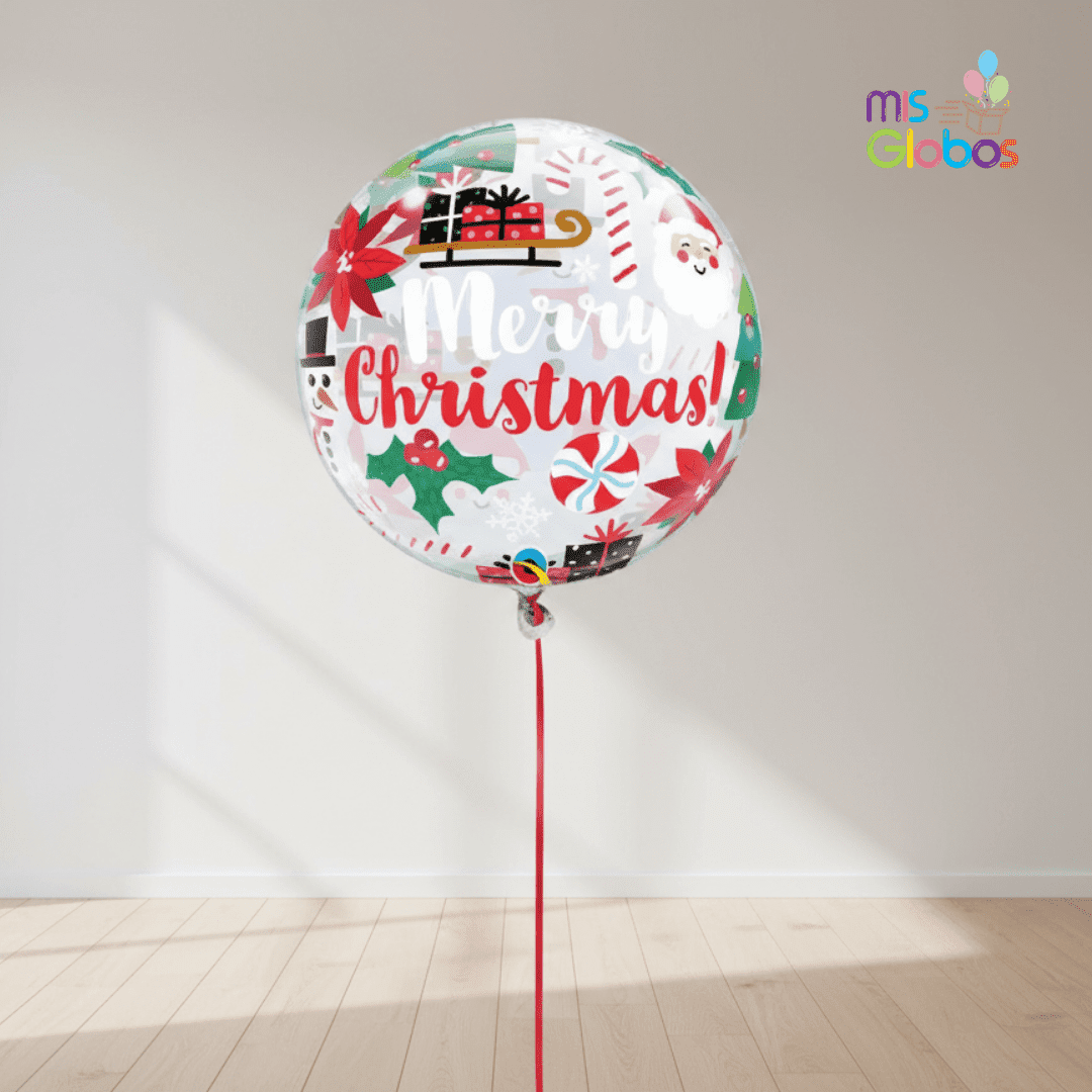 Globo Burbuja Merry Christmas - Mis Globos