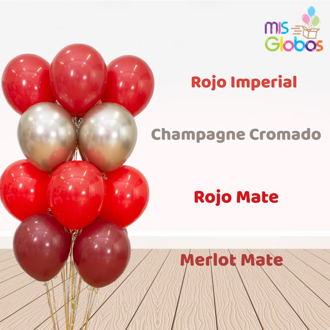 Globo Champagne Cromado hinchado con Helio por unidades. - Mis Globos
