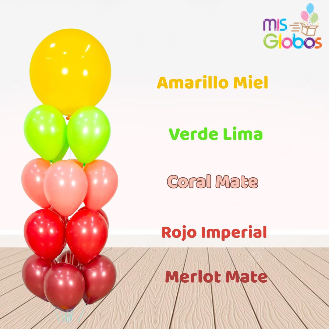 Globo Merlot mate hinchado con Helio por unidades