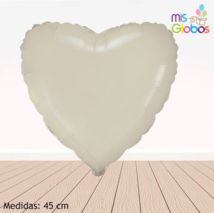 Globo Corazón 45 Cm. Crema