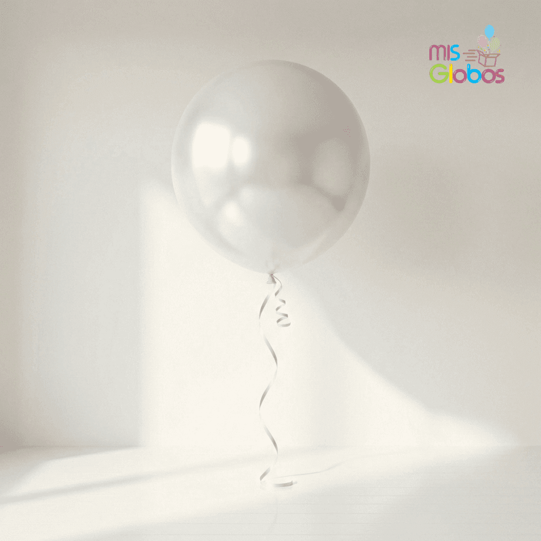 Globo de látex blanco metal