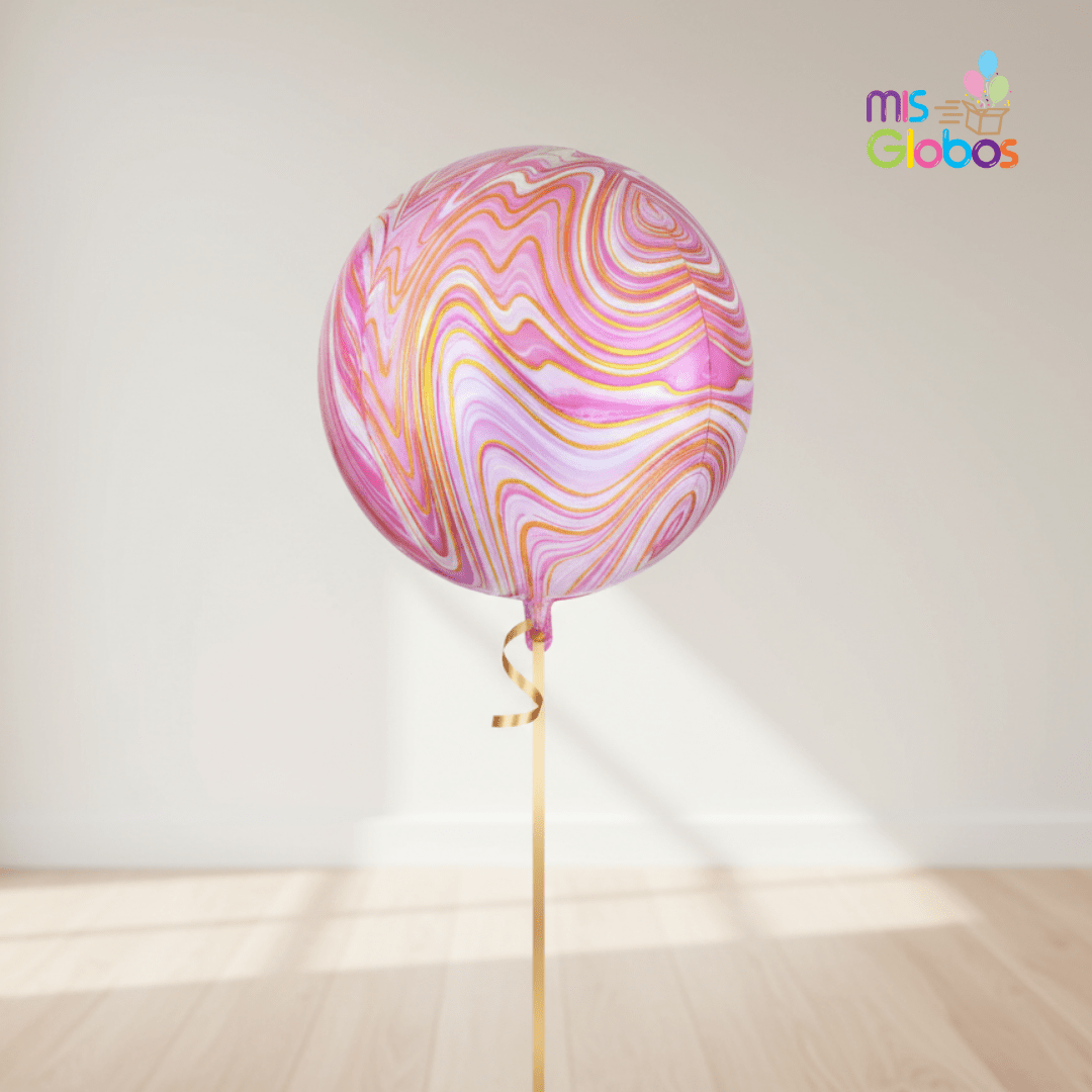 Globo Esfera Marmolado Rosa 55 cm - Mis Globos