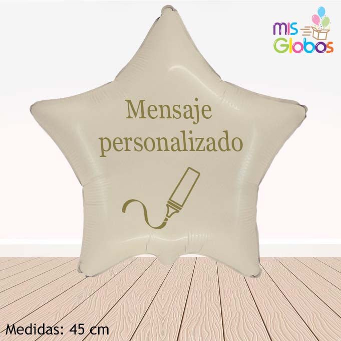 Globo Estrella 45 Cm. Crema