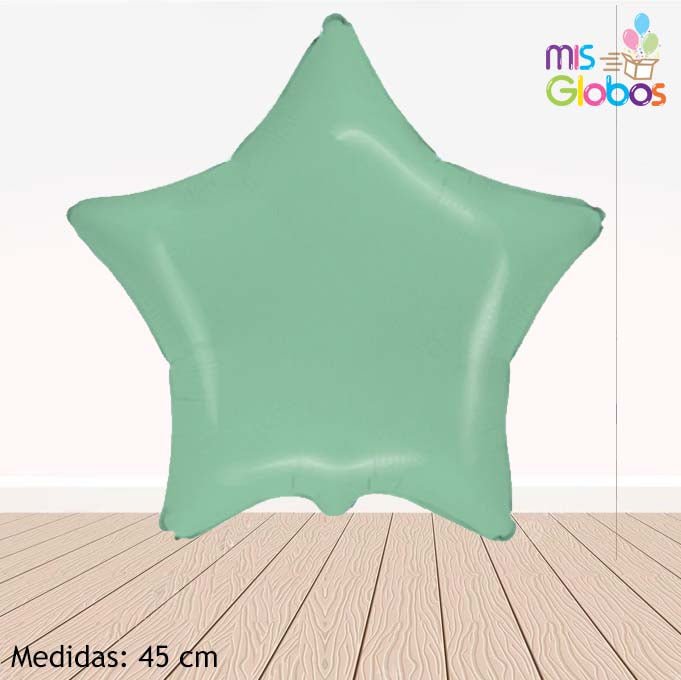 Globo Estrella 45 Cm. Verde Menta