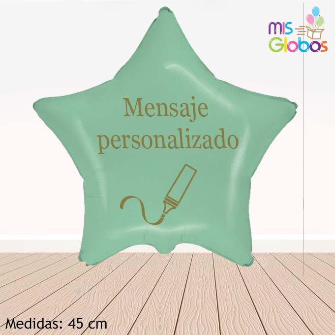 Globo Estrella 45 Cm. Verde Menta