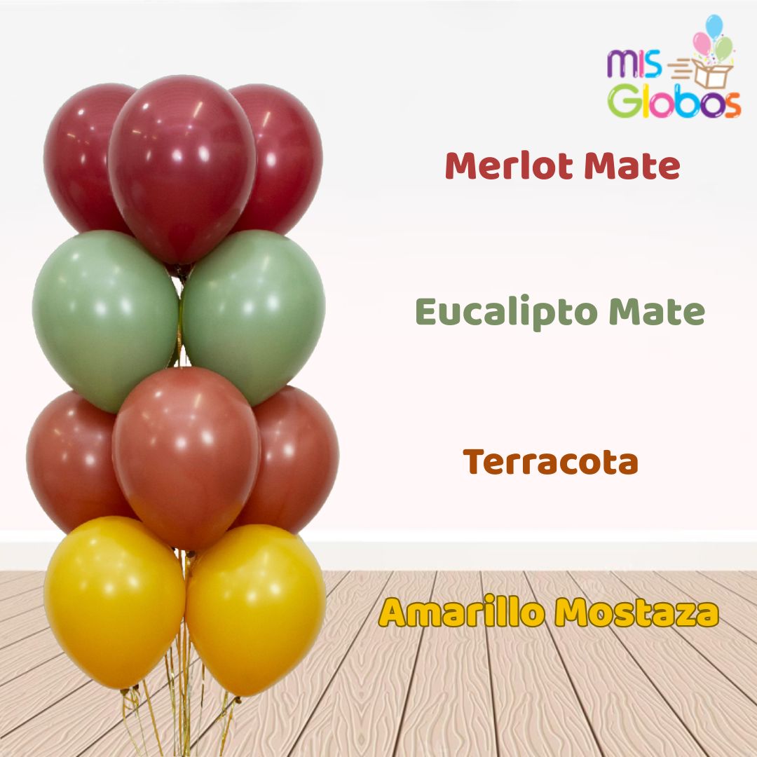 Globo Eucalipto mate hinchado con Helio por unidades.