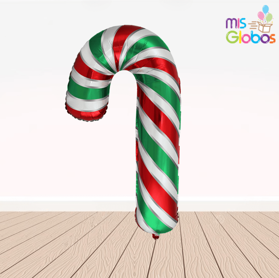 Globo Forma Bastón de Navidad Verde
