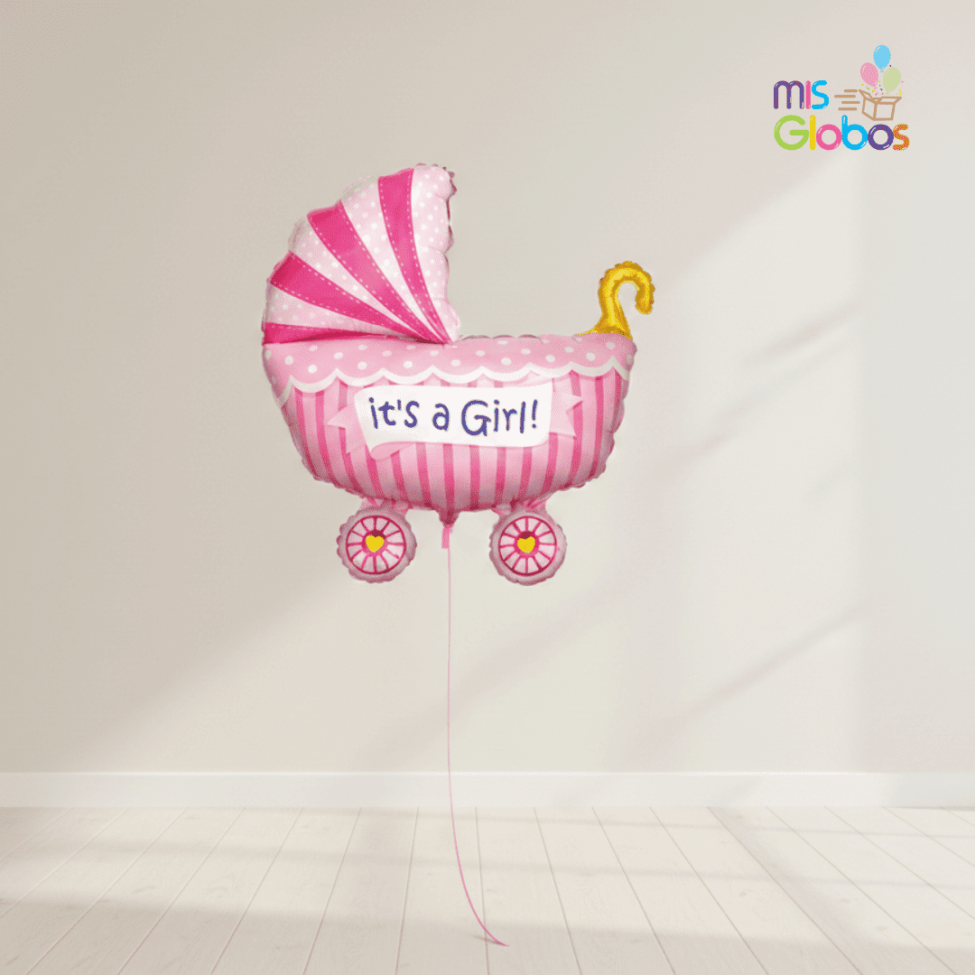 Globo Forma Carrito de bebe rosa