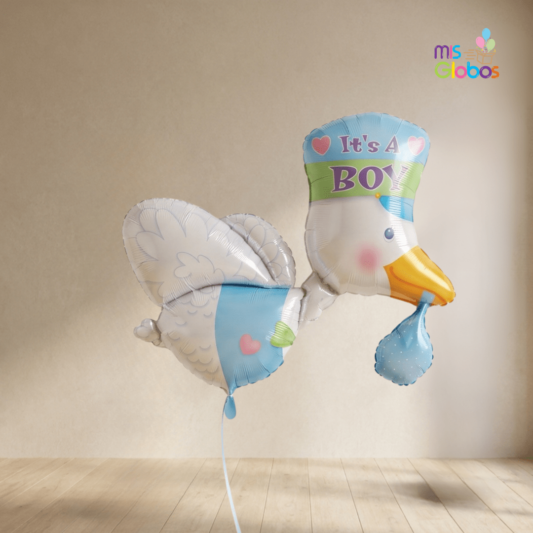 Globo Forma Cigüeña entrañable azul