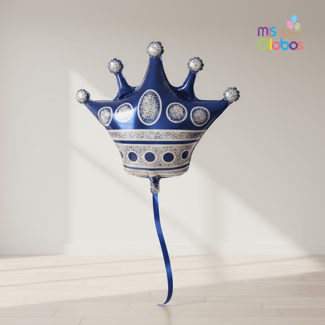 Globo Forma Corona Mediana Azul