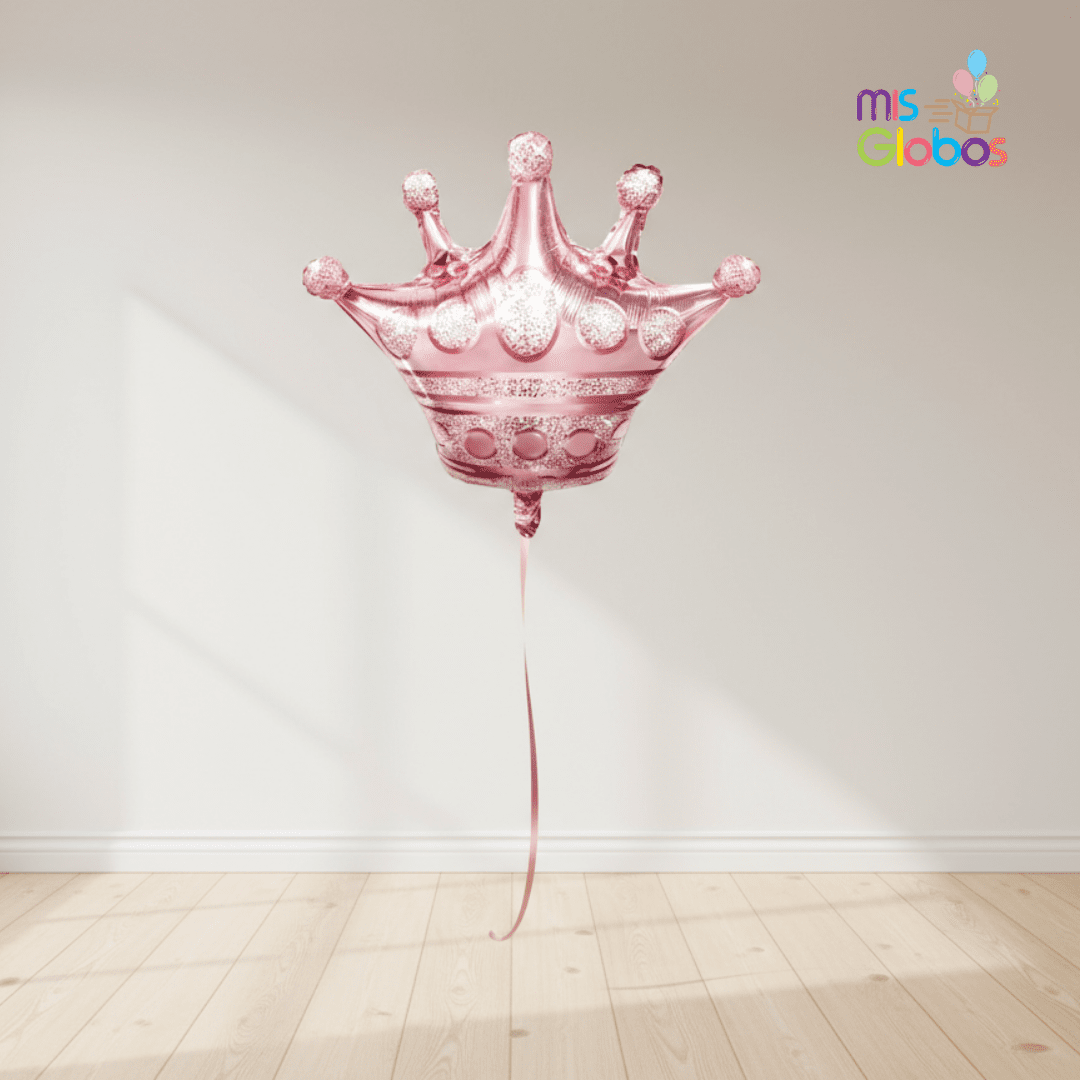 Globo Forma Corona Mediana Rosegold