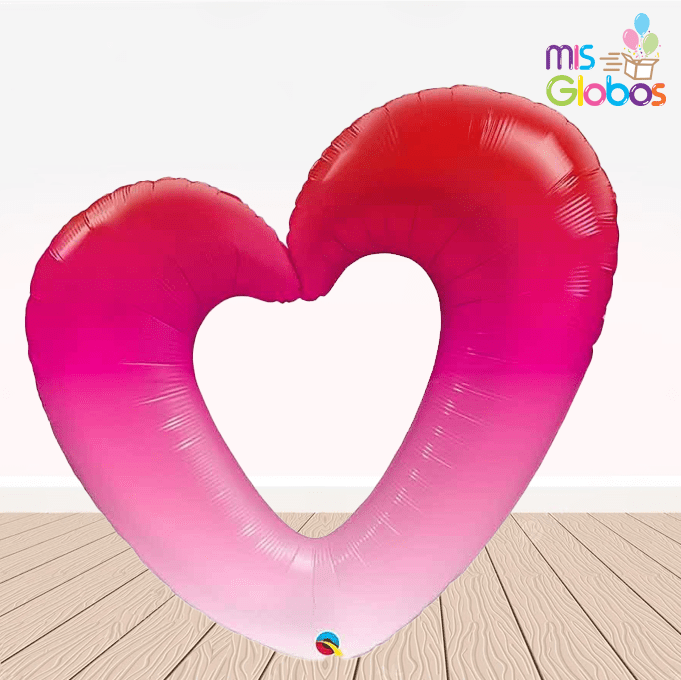 Globo Forma de corazón hueco degradado fucsia