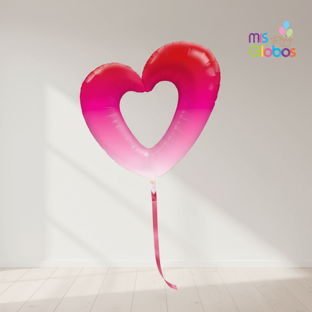 Globo Forma de corazón hueco degradado fucsia - Mis Globos