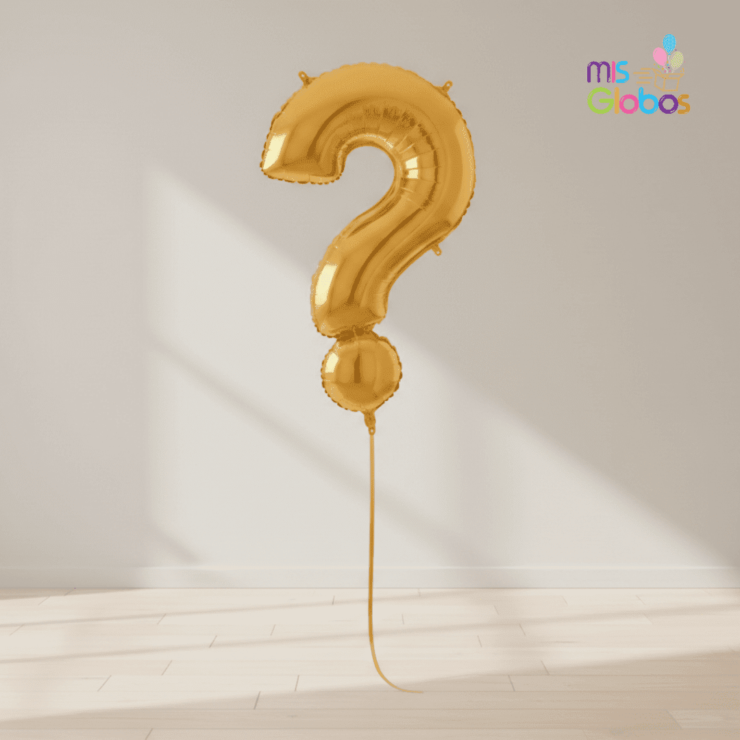 Globo Forma Signo de Interrogación Oro