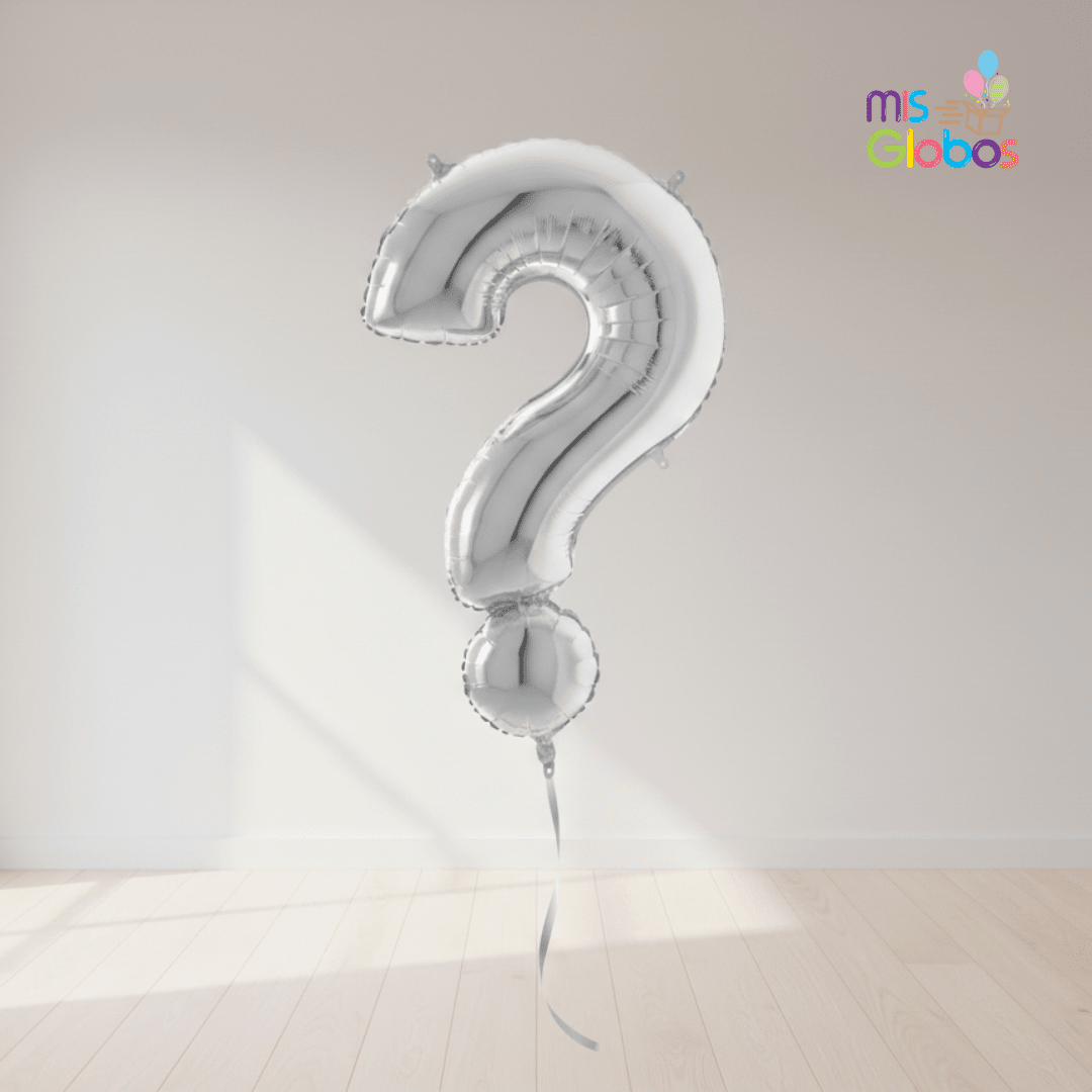 Globo Forma Signo de Interrogación Plata