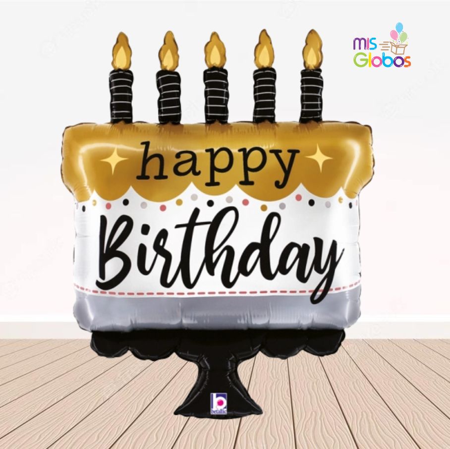 Globo Happy Birthday Tarta Elegante