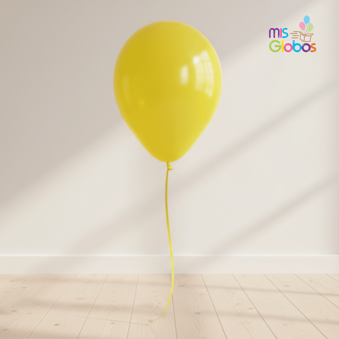 Globo Latex Amarillo mate hinchado con Helio por unidades.