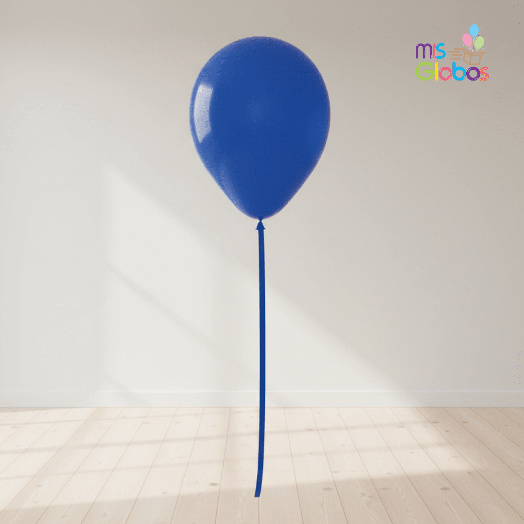 Globo Latex Azul Real mate hinchado con Helio por unidades.