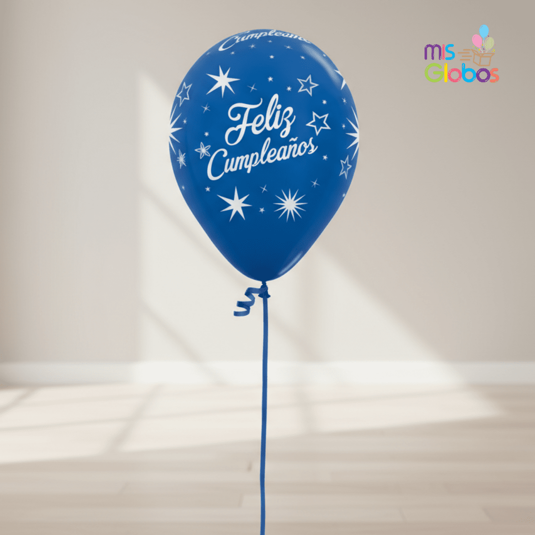 Globo látex Feliz Cumpleaños Destellos