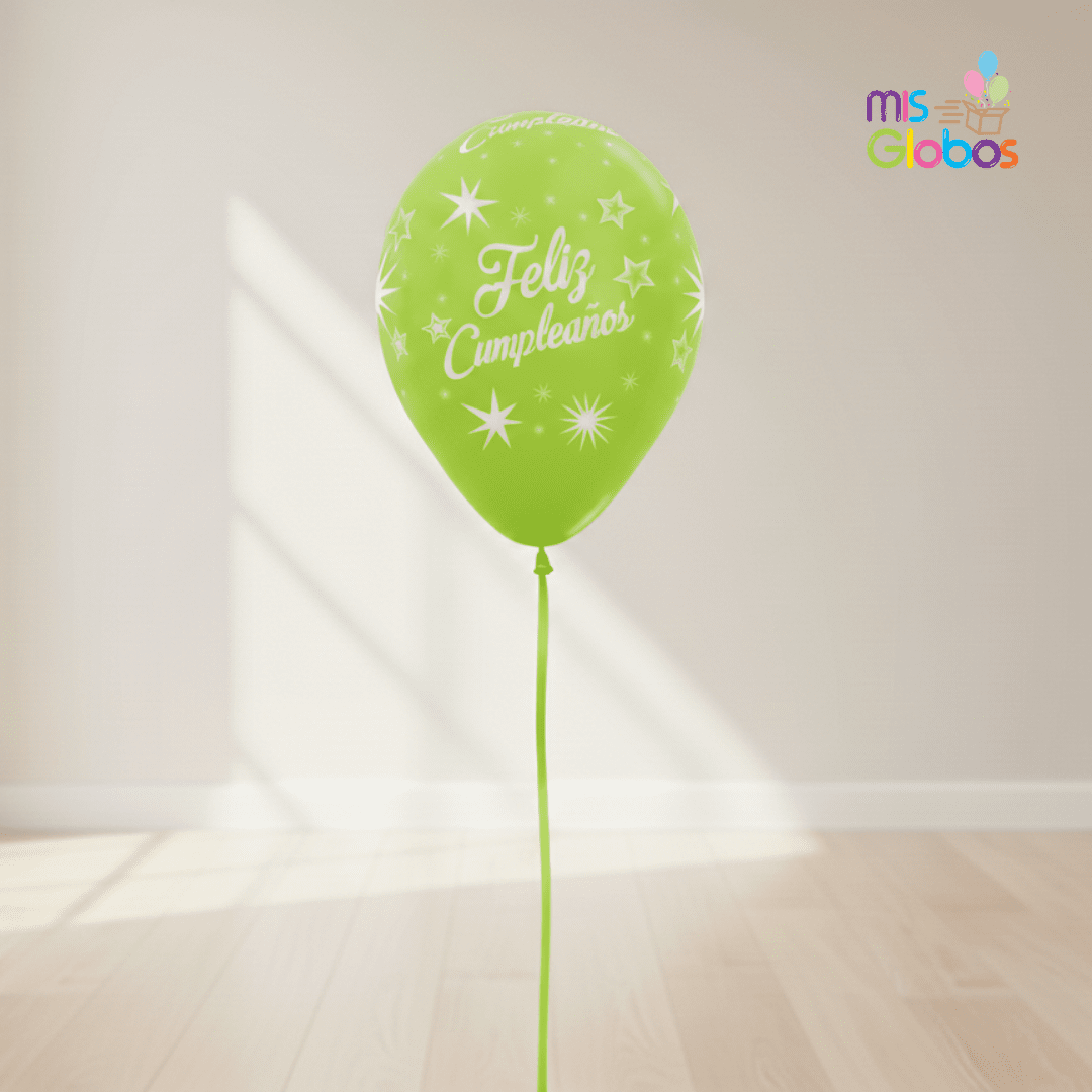 Globo látex Feliz Cumpleaños Destellos