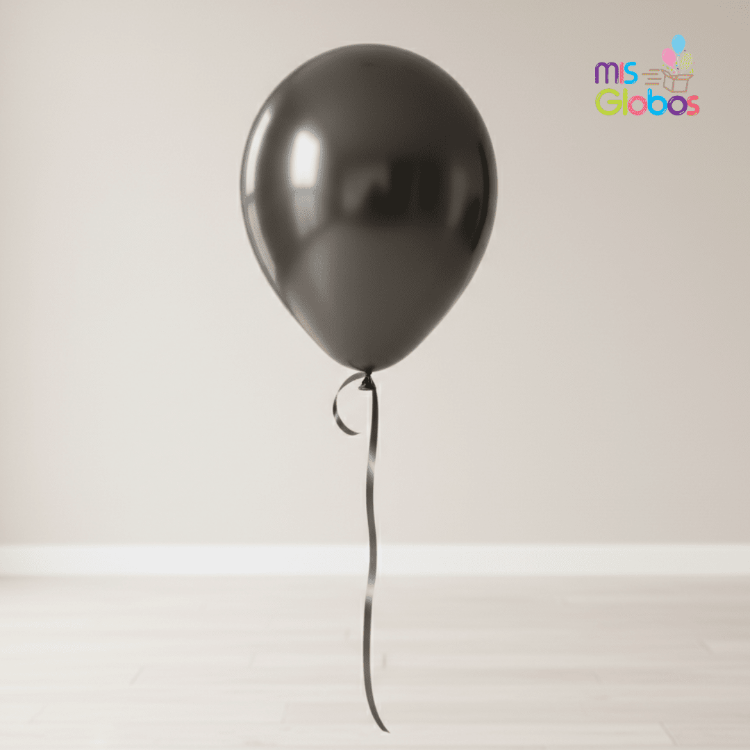 Globo Latex Gris Medianoche Silk hinchado con Helio por unidades.