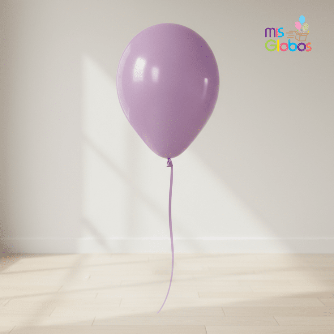 Globo Latex Lavanda Pastel hinchado con Helio por unidades.