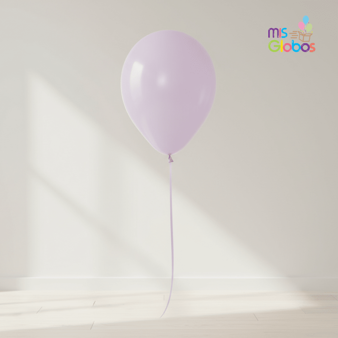 Globo Latex Lila Pastel hinchado con Helio por unidades.