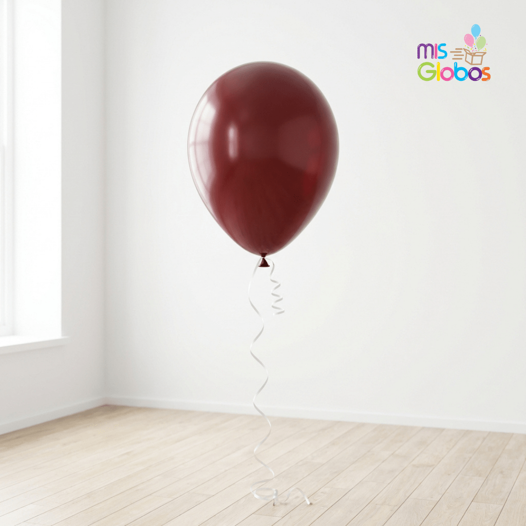 Globo Latex Merlot mate hinchado con Helio por unidades - Mis Globos