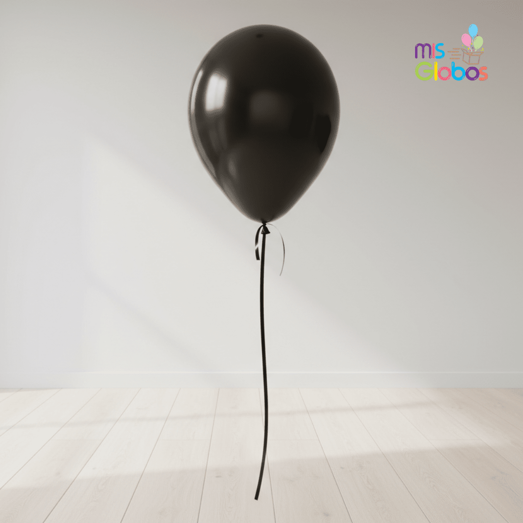 Globo Latex Negro mate hinchado con Helio por unidades.