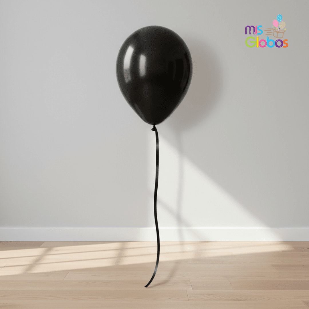 Globo Latex Negro Metal hinchado con Helio por unidades.