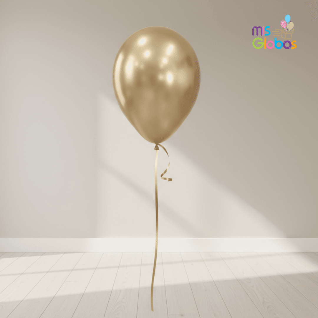 Globo Latex Oro Silk hinchado con Helio por unidades.