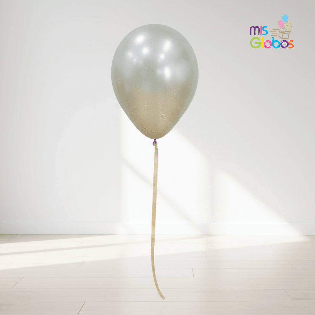 Globo Latex Perla Crema Silk hinchado con Helio por unidades.