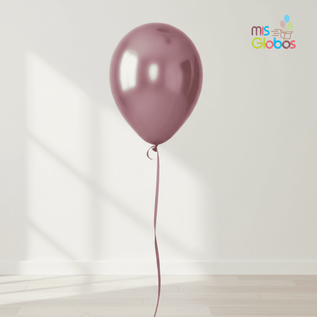Globo Latex Rosa Cromado hinchado con Helio por unidades.