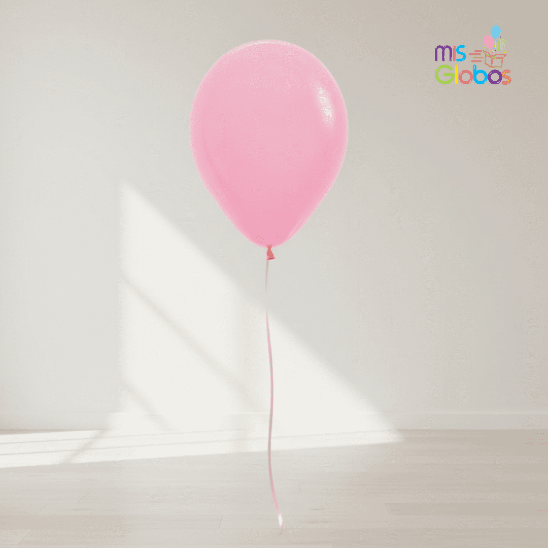 Globo Latex Rosa mate hinchado con Helio por unidades.