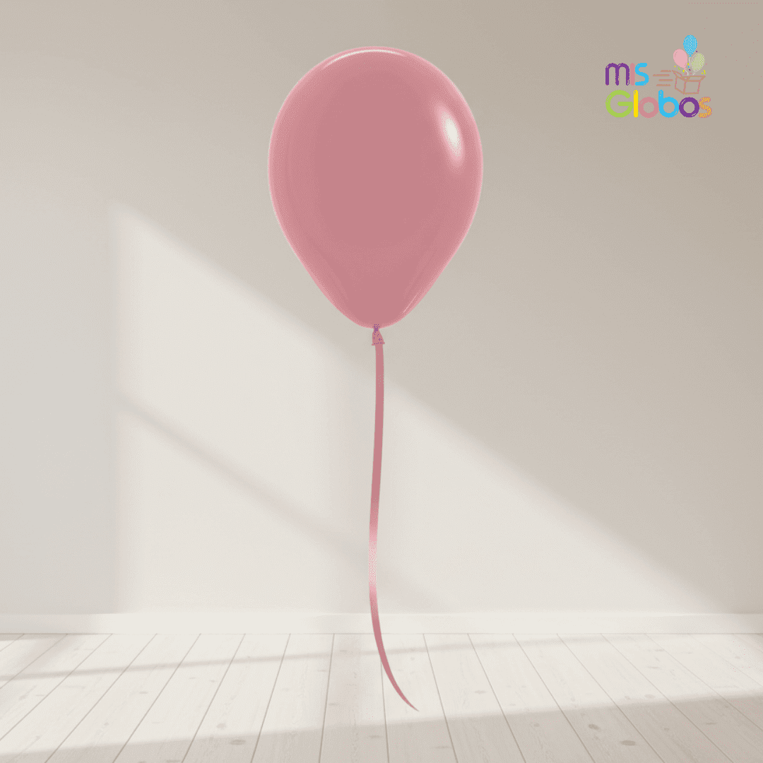 Globo Latex Rosa Palo mate hinchado con Helio por unidades.