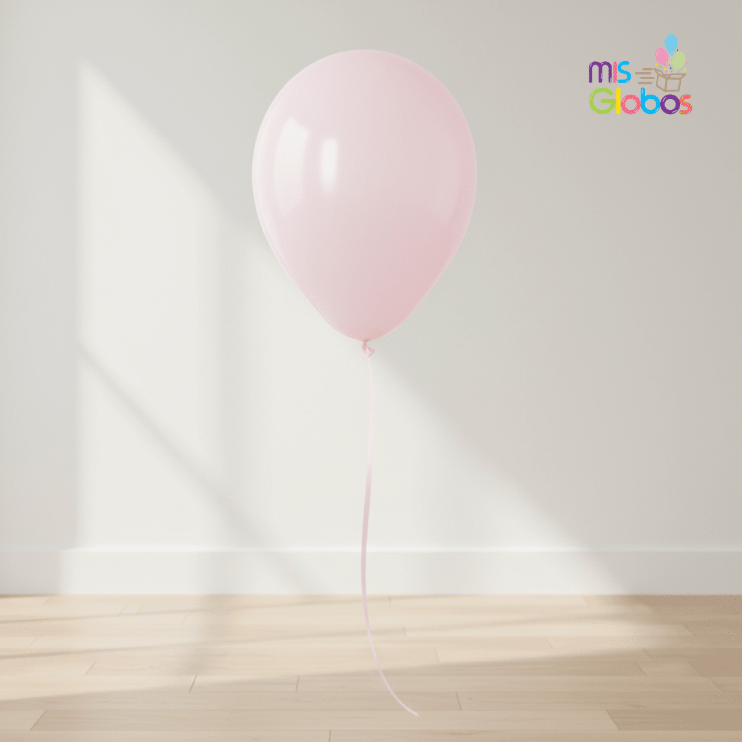 Globo Latex Rosa Pastel hinchado con Helio por unidades.