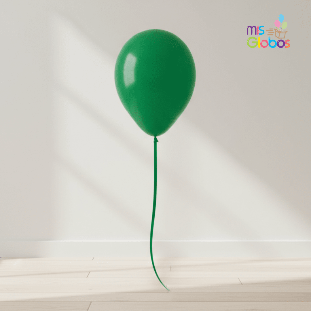 Globo Latex Verde Selva mate hinchado con Helio por unidades.
