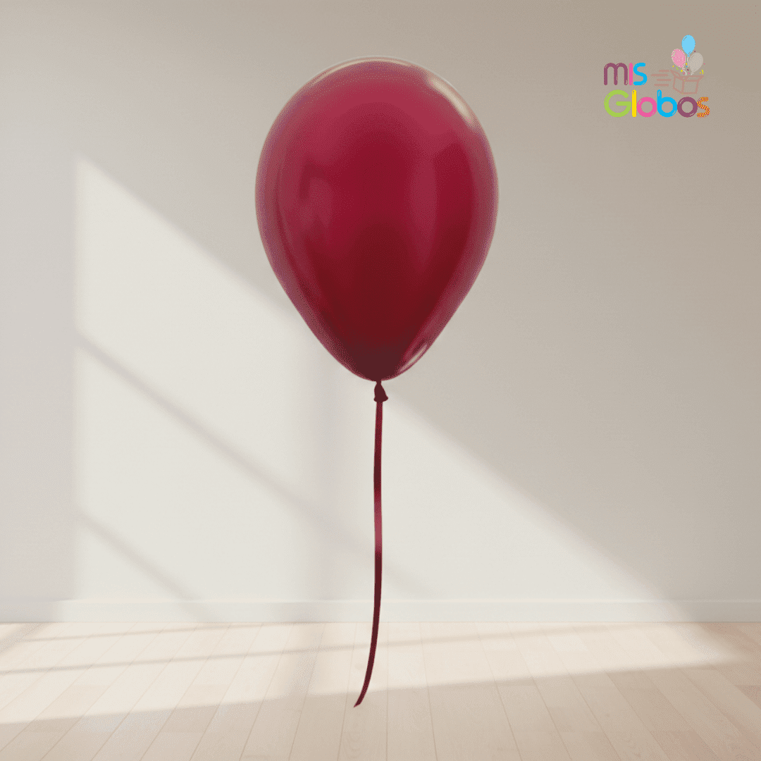 Globo Latex Vinotinto metal hinchado con Helio por unidades