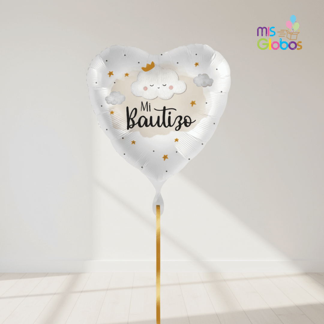 Globo Mylar Bautizo Azul corazón