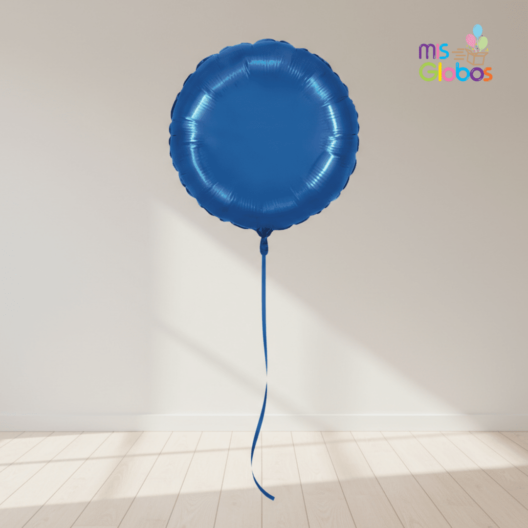 Globo Mylar Círculo Azul 45 Cm